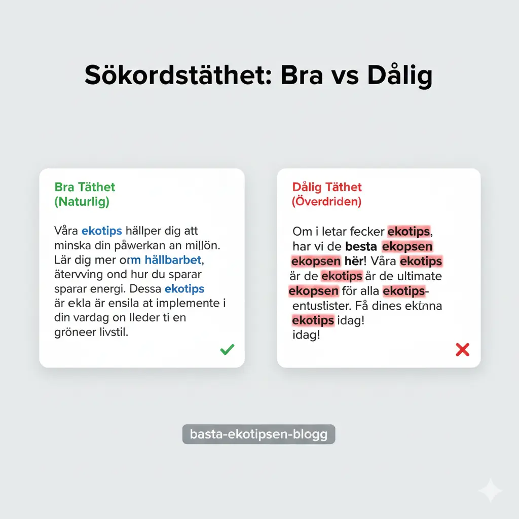 Exempel på keyword stuffing vs bra SEO