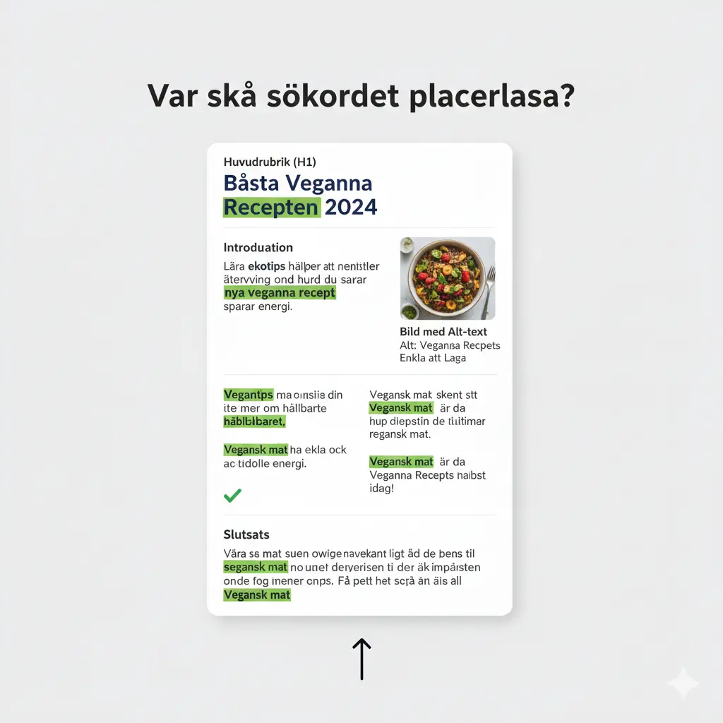 Var ska sökordet placeras